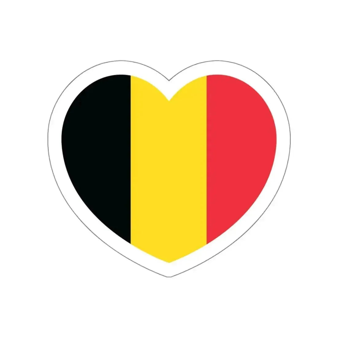 Heart Flag of Belgium - STICKER Vinyl Die-Cut Decal White Die-Cut 4 Inch - The Sticker Space