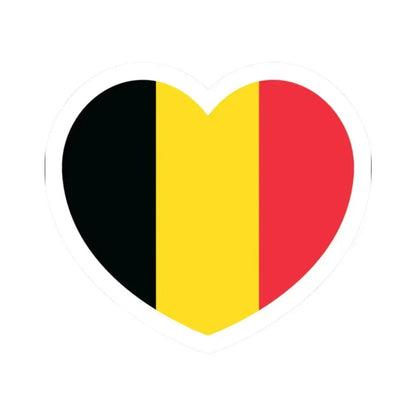 Heart Flag of Belgium - STICKER Vinyl Kiss-Cut Decal 2 Inch White - The Sticker Space