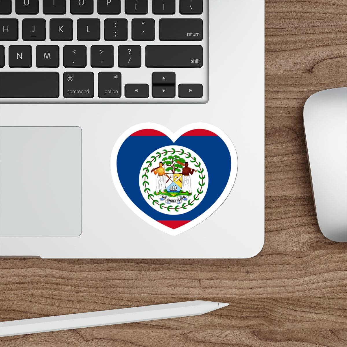 Heart Flag of Belize 1981-2019 - STICKER Vinyl Die-Cut Decal-The Sticker Space