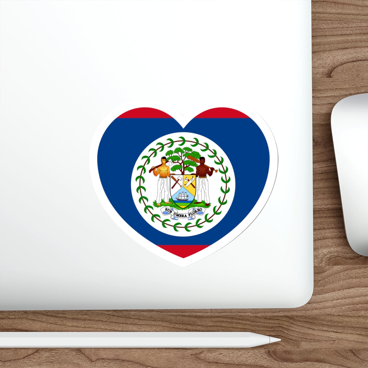 Heart Flag of Belize 1981-2019 - STICKER Vinyl Die-Cut Decal-The Sticker Space