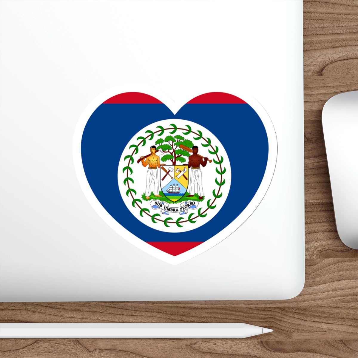 Heart Flag of Belize 1981-2019 - STICKER Vinyl Die-Cut Decal-The Sticker Space