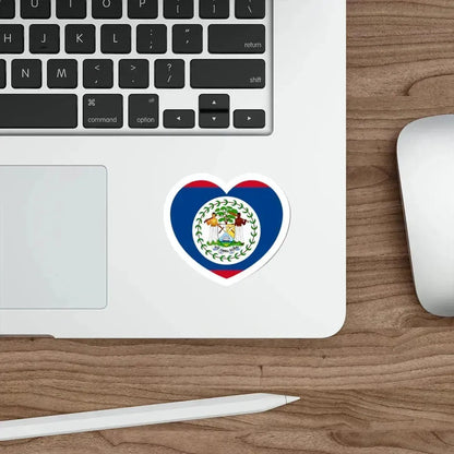 Heart Flag of Belize 1981-2019 - STICKER Vinyl Die-Cut Decal - The Sticker Space
