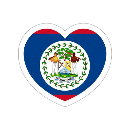 Heart Flag of Belize 1981-2019 - STICKER Vinyl Die-Cut Decal White Die-Cut 2 Inch - The Sticker Space