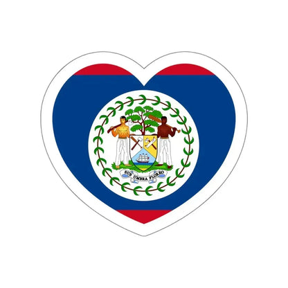Heart Flag of Belize 1981-2019 - STICKER Vinyl Die-Cut Decal White Die-Cut 4 Inch - The Sticker Space