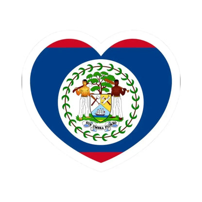 Heart Flag of Belize 1981-2019 - STICKER Vinyl Kiss-Cut Decal 2 Inch White - The Sticker Space