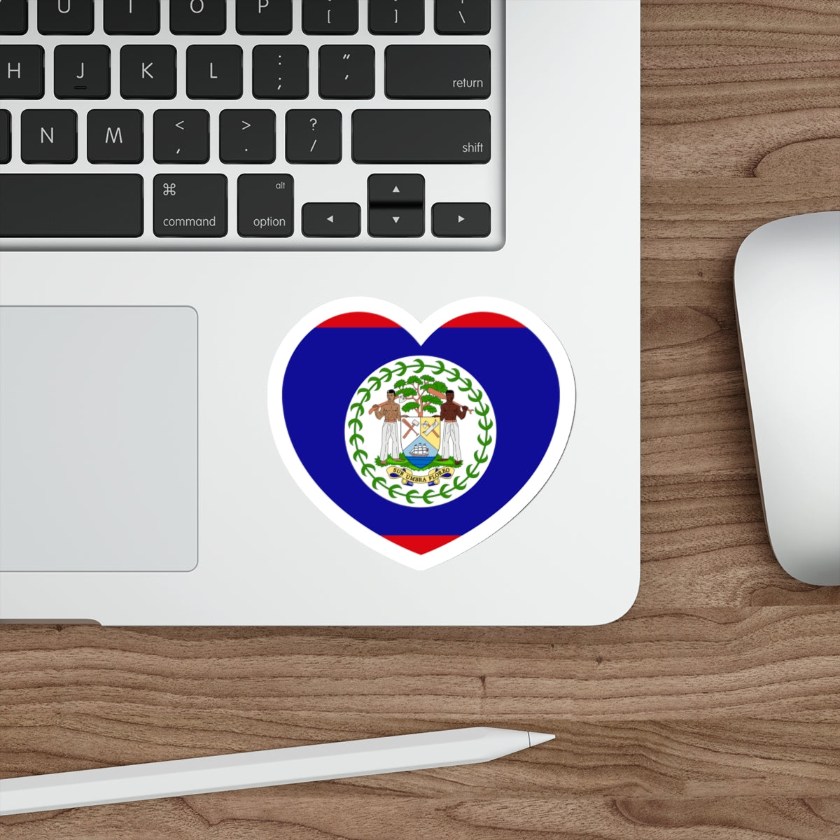 Heart Flag of Belize - STICKER Vinyl Die-Cut Decal-The Sticker Space