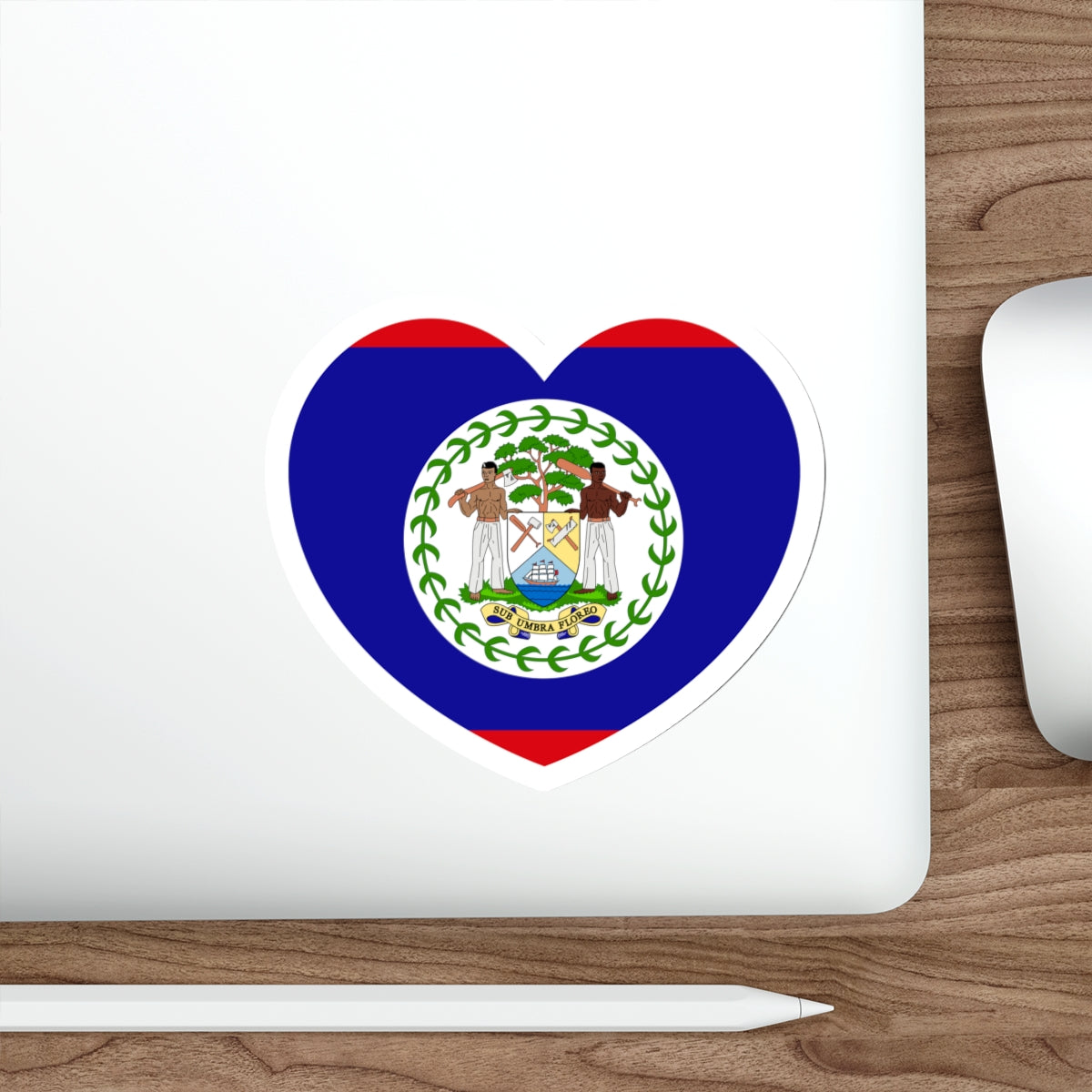 Heart Flag of Belize - STICKER Vinyl Die-Cut Decal-The Sticker Space