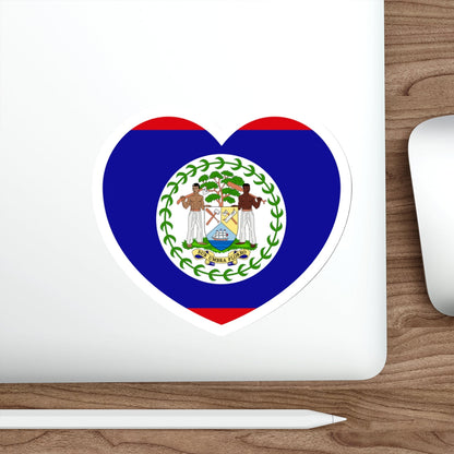 Heart Flag of Belize - STICKER Vinyl Die-Cut Decal-The Sticker Space