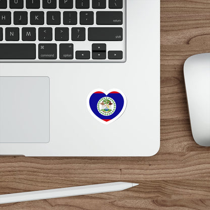 Heart Flag of Belize - STICKER Vinyl Die-Cut Decal-The Sticker Space