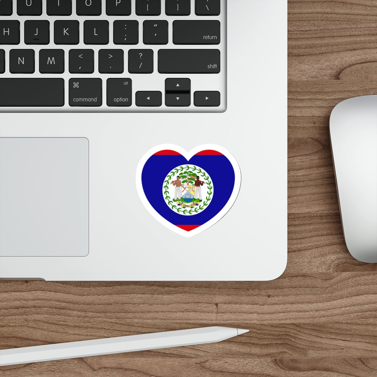 Heart Flag of Belize - STICKER Vinyl Die-Cut Decal-The Sticker Space