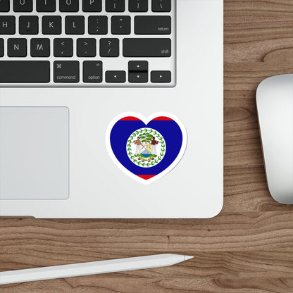 Heart Flag of Belize - STICKER Vinyl Die-Cut Decal-The Sticker Space