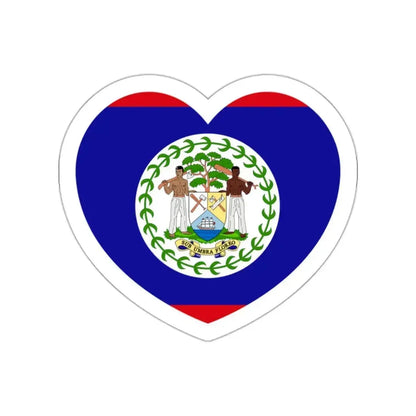 Heart Flag of Belize - STICKER Vinyl Die-Cut Decal White Die-Cut 2 Inch - The Sticker Space