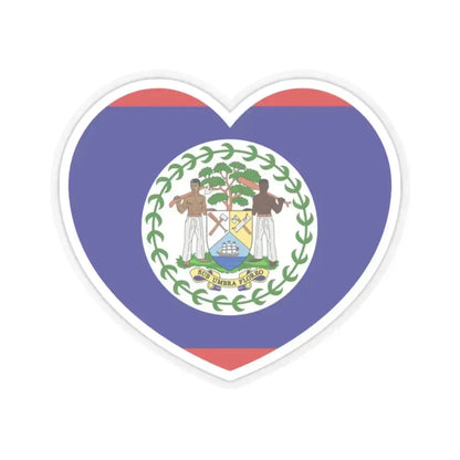 Heart Flag of Belize - STICKER Vinyl Kiss-Cut Decal 2 Inch Transparent - The Sticker Space