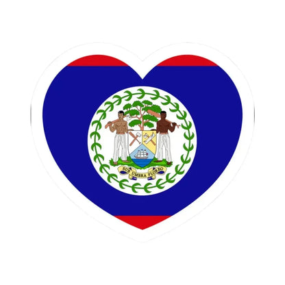 Heart Flag of Belize - STICKER Vinyl Kiss-Cut Decal 2 Inch White - The Sticker Space
