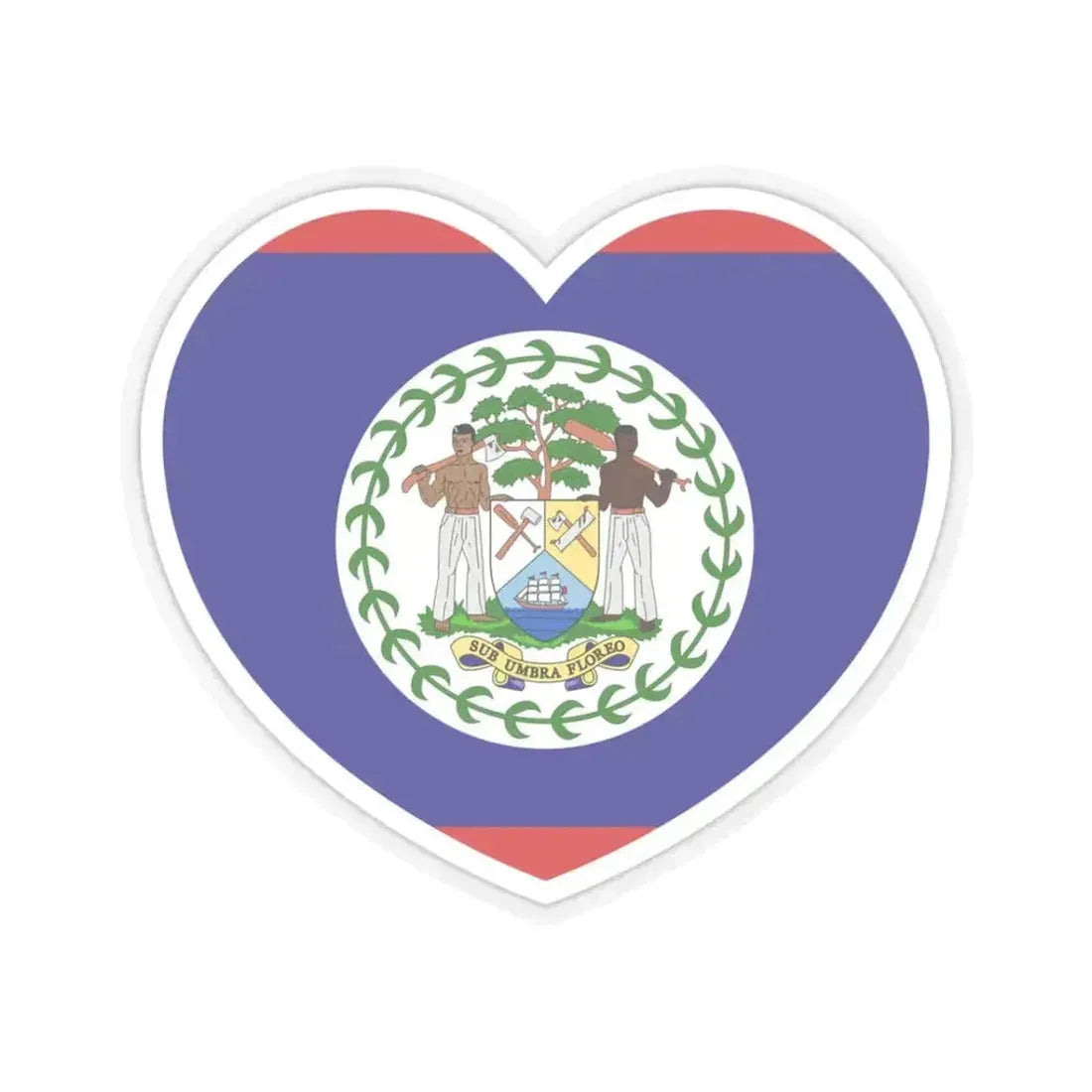 Heart Flag of Belize - STICKER Vinyl Kiss-Cut Decal 3 Inch Transparent - The Sticker Space