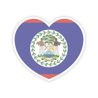 Heart Flag of Belize - STICKER Vinyl Kiss-Cut Decal 3 Inch Transparent - The Sticker Space