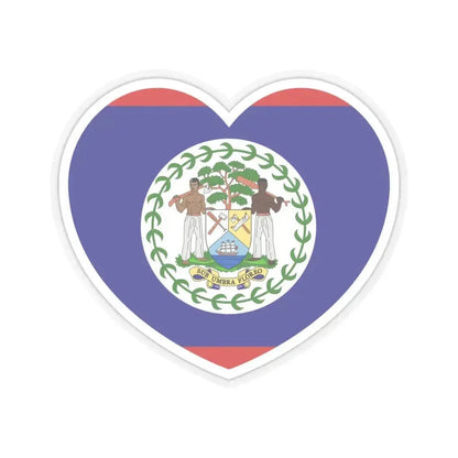 Heart Flag of Belize - STICKER Vinyl Kiss-Cut Decal 4 Inch Transparent - The Sticker Space