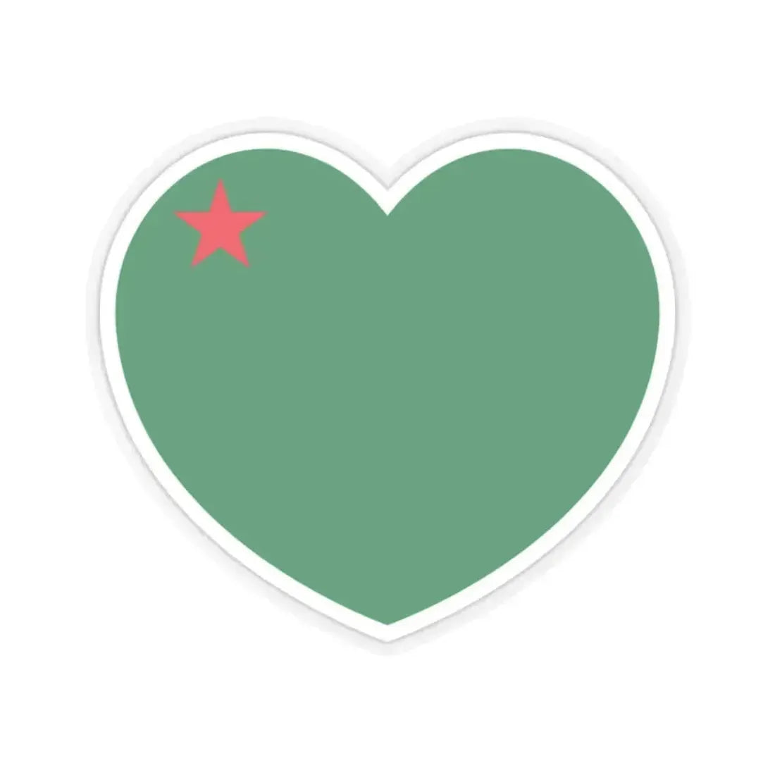 Heart Flag of Benin 1975-1990 - STICKER Vinyl Kiss-Cut Decal 2 Inch Transparent - The Sticker Space