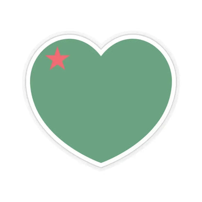 Heart Flag of Benin 1975-1990 - STICKER Vinyl Kiss-Cut Decal 3 Inch Transparent - The Sticker Space