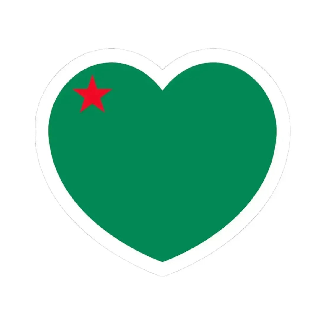 Heart Flag of Benin 1975-1990 - STICKER Vinyl Kiss-Cut Decal 3 Inch White - The Sticker Space