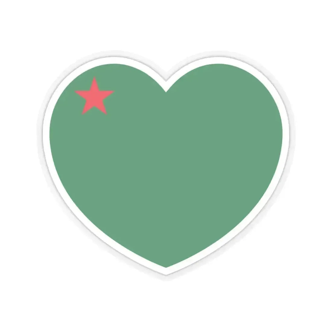 Heart Flag of Benin 1975-1990 - STICKER Vinyl Kiss-Cut Decal 4 Inch Transparent - The Sticker Space