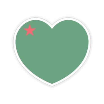 Heart Flag of Benin 1975-1990 - STICKER Vinyl Kiss-Cut Decal 4 Inch Transparent - The Sticker Space
