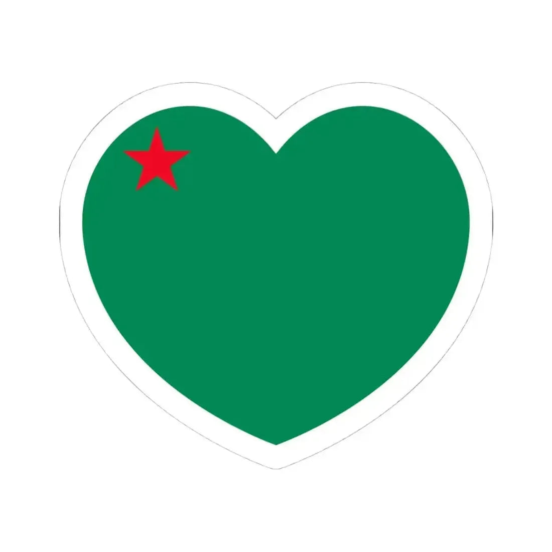 Heart Flag of Benin 1975-1990 - STICKER Vinyl Kiss-Cut Decal 4 Inch White - The Sticker Space