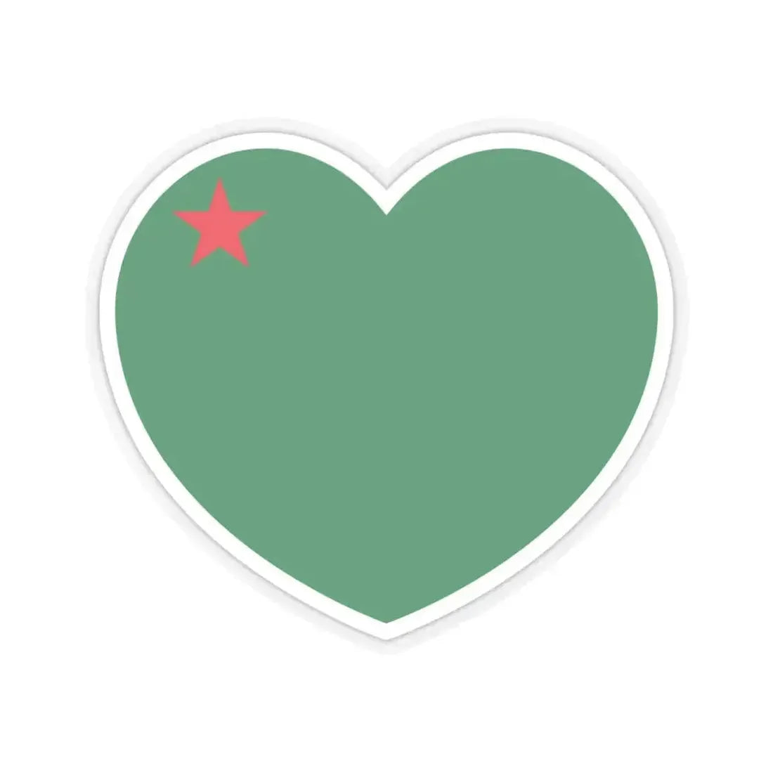 Heart Flag of Benin 1975-1990 - STICKER Vinyl Kiss-Cut Decal 6 Inch Transparent - The Sticker Space