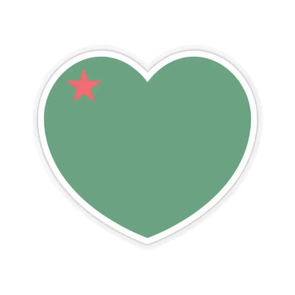 Heart Flag of Benin 1975-1990 - STICKER Vinyl Kiss-Cut Decal 6 Inch Transparent - The Sticker Space