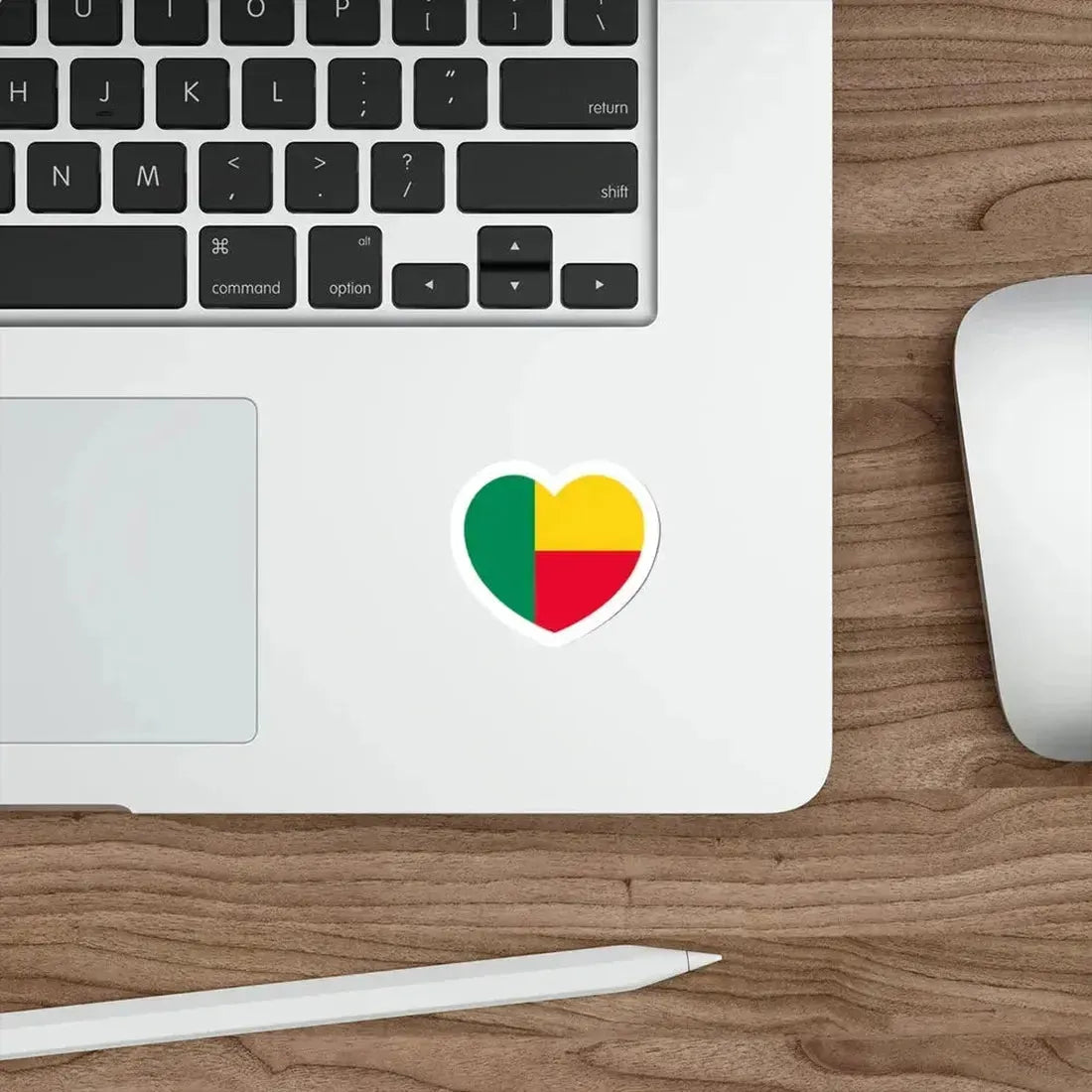 Heart Flag of Benin - STICKER Vinyl Die-Cut Decal - The Sticker Space