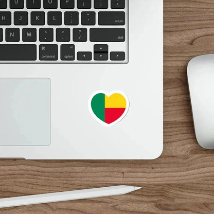 Heart Flag of Benin - STICKER Vinyl Die-Cut Decal - The Sticker Space
