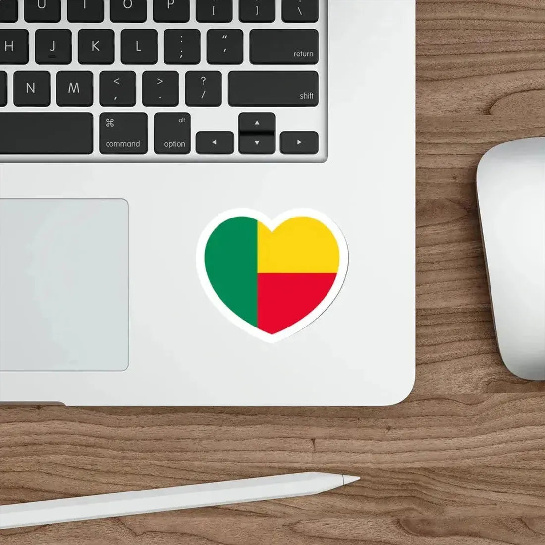 Heart Flag of Benin - STICKER Vinyl Die-Cut Decal - The Sticker Space