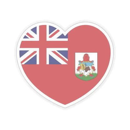 Heart Flag of Bermuda 1910-1999 - STICKER Vinyl Kiss-Cut Decal 6 Inch Transparent - The Sticker Space
