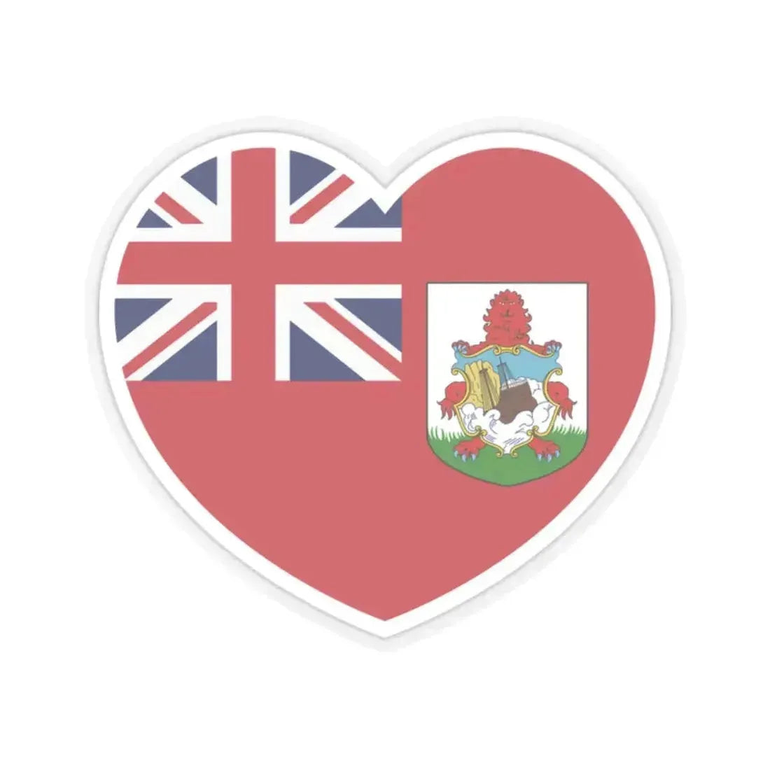 Heart Flag of Bermuda - STICKER Vinyl Kiss-Cut Decal 2 Inch Transparent - The Sticker Space