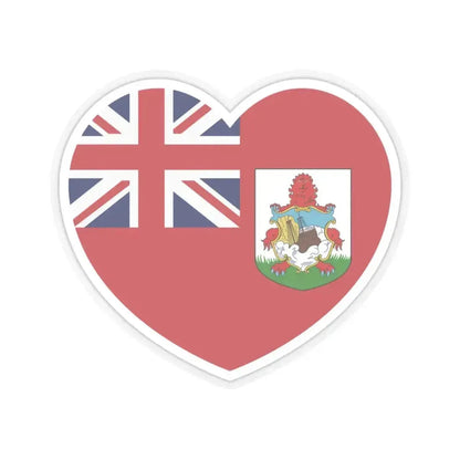 Heart Flag of Bermuda - STICKER Vinyl Kiss-Cut Decal 3 Inch Transparent - The Sticker Space