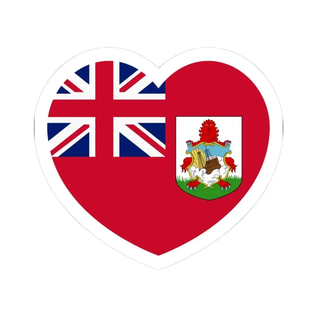 Heart Flag of Bermuda - STICKER Vinyl Kiss-Cut Decal 3 Inch White - The Sticker Space