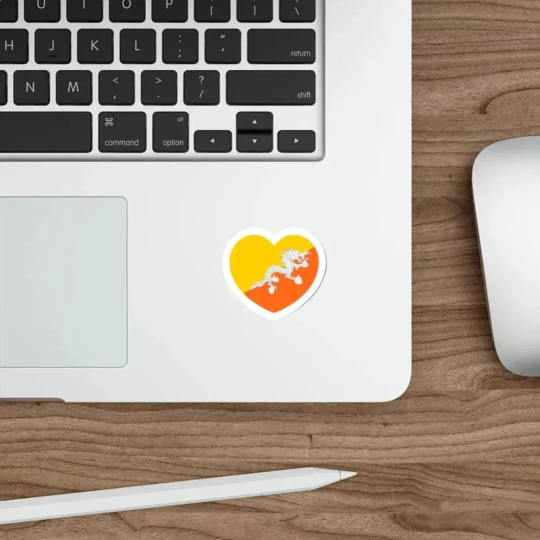Heart Flag of Bhutan - STICKER Vinyl Die-Cut Decal - The Sticker Space