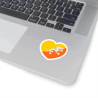 Heart Flag of Bhutan - STICKER Vinyl Kiss-Cut Decal - The Sticker Space