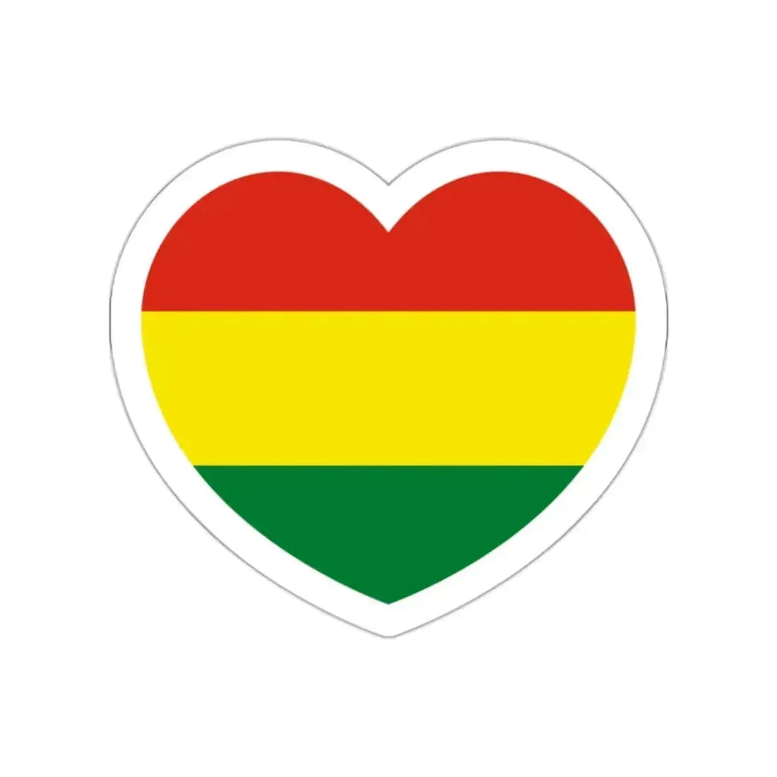 Heart Flag of Bolivia - STICKER Vinyl Die-Cut Decal White Die-Cut 2 Inch - The Sticker Space