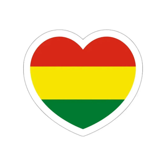 Heart Flag of Bolivia - STICKER Vinyl Die-Cut Decal White Die-Cut 2 Inch - The Sticker Space