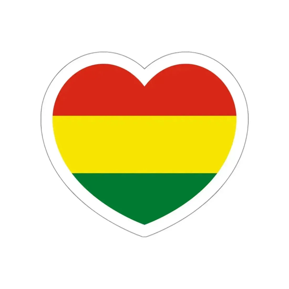 Heart Flag of Bolivia - STICKER Vinyl Die-Cut Decal White Die-Cut 3 Inch - The Sticker Space