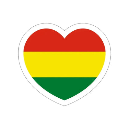 Heart Flag of Bolivia - STICKER Vinyl Die-Cut Decal White Die-Cut 3 Inch - The Sticker Space