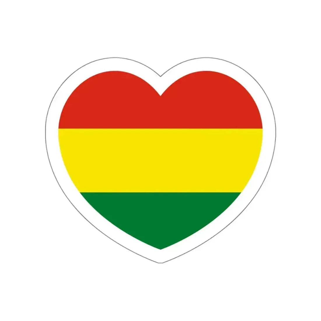 Heart Flag of Bolivia - STICKER Vinyl Die-Cut Decal White Die-Cut 4 Inch - The Sticker Space