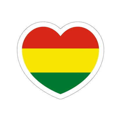 Heart Flag of Bolivia - STICKER Vinyl Die-Cut Decal White Die-Cut 6 Inch - The Sticker Space