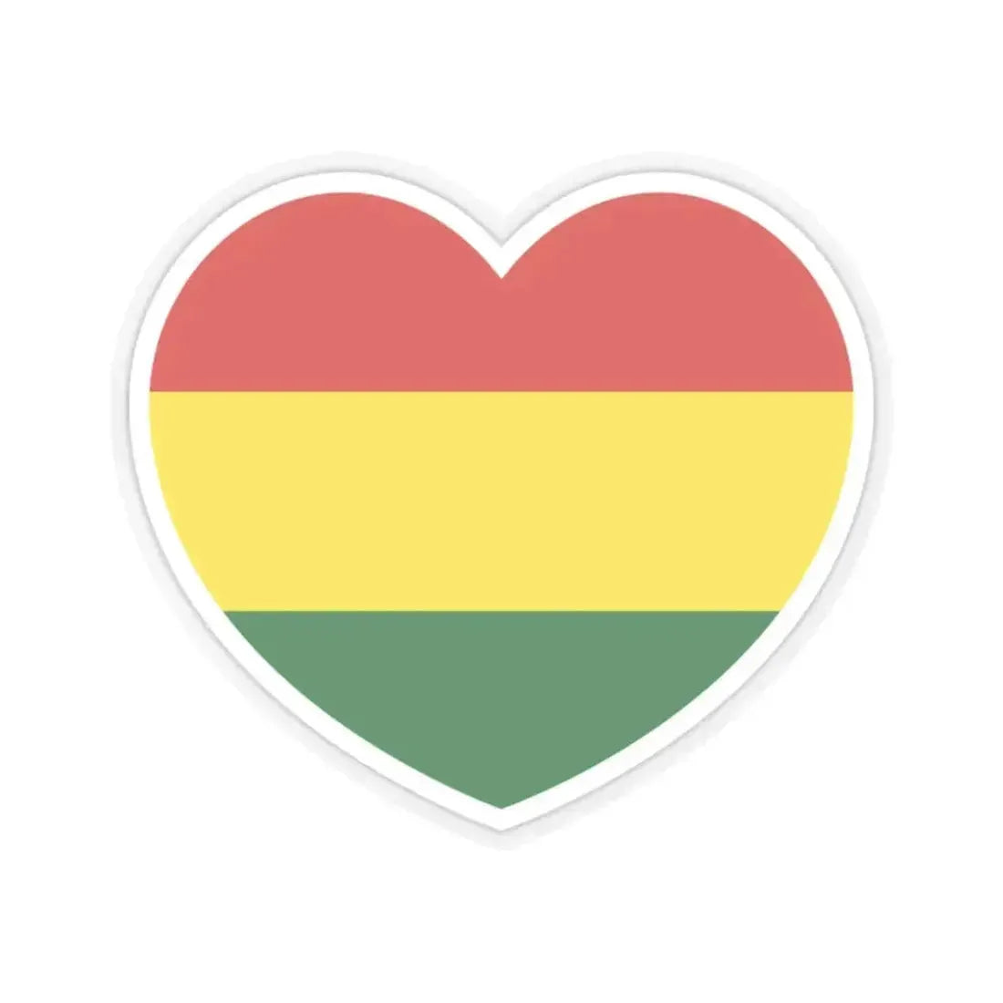 Heart Flag of Bolivia - STICKER Vinyl Kiss-Cut Decal 2 Inch Transparent - The Sticker Space