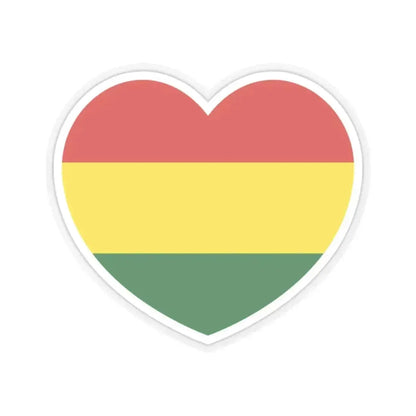 Heart Flag of Bolivia - STICKER Vinyl Kiss-Cut Decal 2 Inch Transparent - The Sticker Space