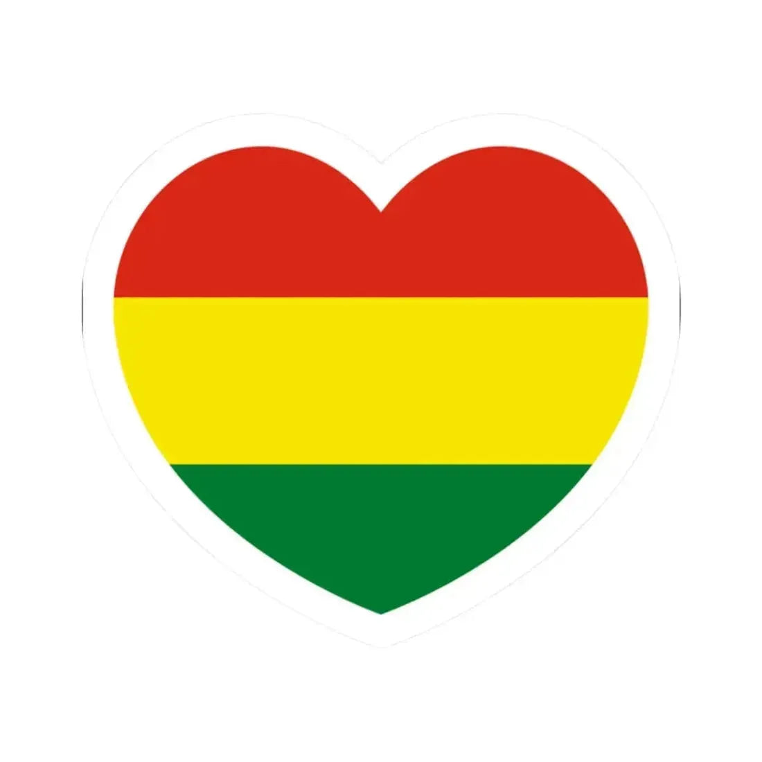 Heart Flag of Bolivia - STICKER Vinyl Kiss-Cut Decal 2 Inch White - The Sticker Space