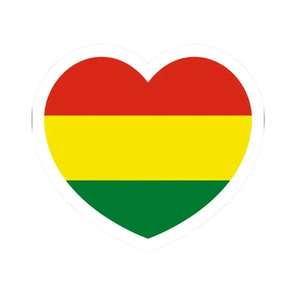 Heart Flag of Bolivia - STICKER Vinyl Kiss-Cut Decal 2 Inch White - The Sticker Space