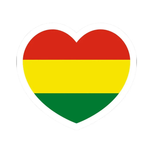 Heart Flag of Bolivia - STICKER Vinyl Kiss-Cut Decal 2 Inch White - The Sticker Space