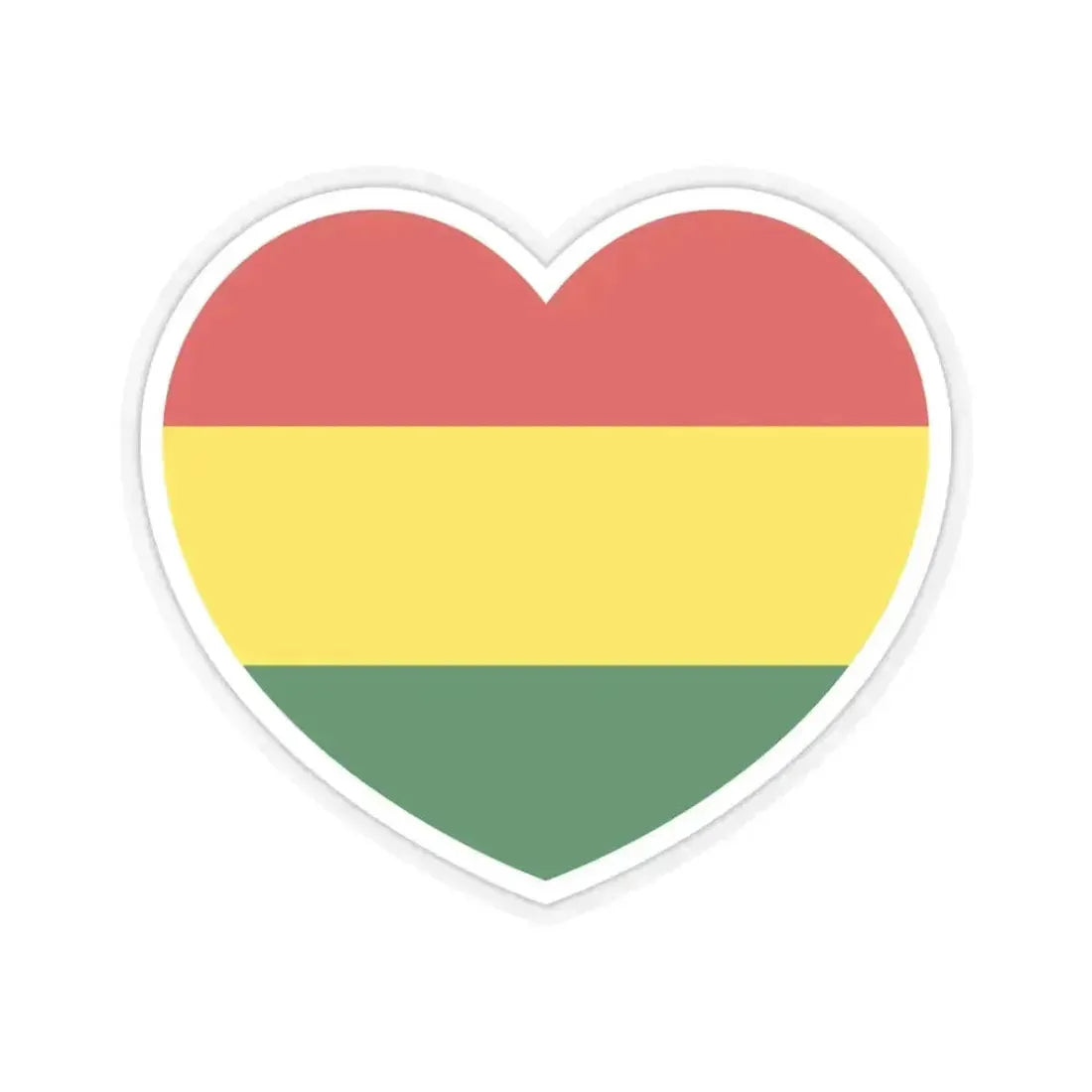 Heart Flag of Bolivia - STICKER Vinyl Kiss-Cut Decal 3 Inch Transparent - The Sticker Space